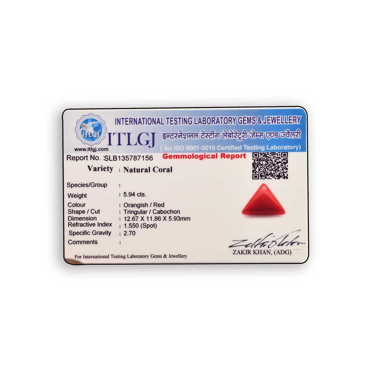 Red Coral (Moonga) Carat 5.94
