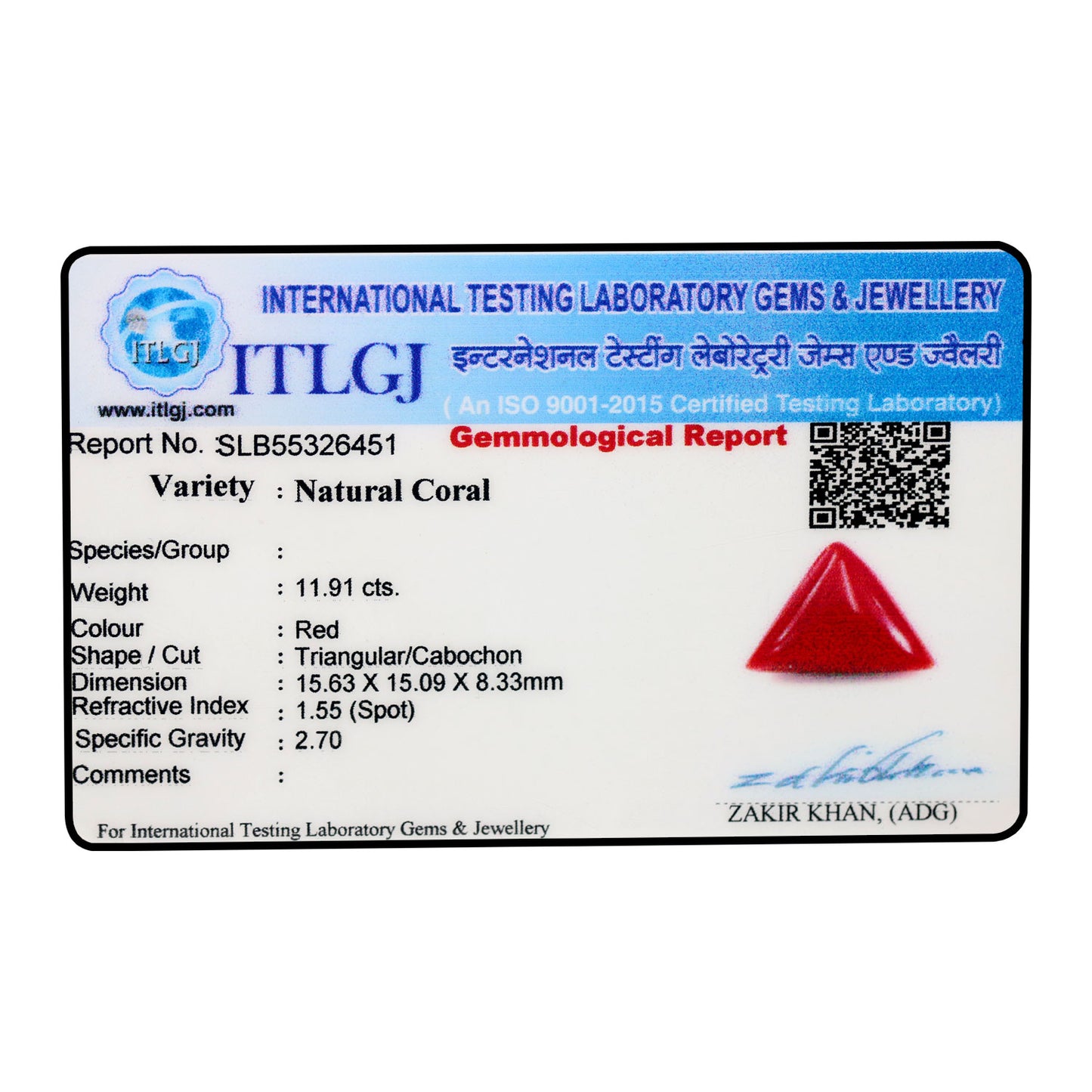 Red Coral (Moonga) - 11.91 Carat