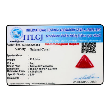 Red Coral (Moonga) - 11.91 Carat