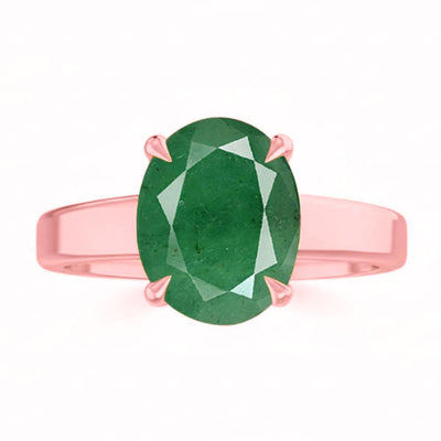 Emerald Rose Gold Classic Solitaire Ring (RG37)