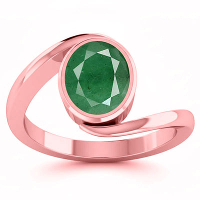 Emerald Rose Gold Wave Ring (RG7)