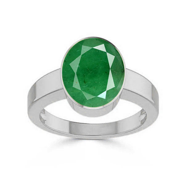 Emerald (Special Quality) Silver Ring (R1)