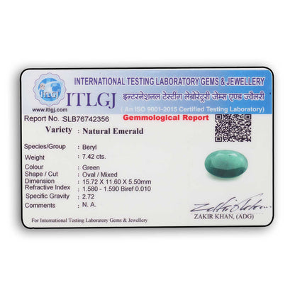 Brazil Emerald (Panna) - 7.42 Carat