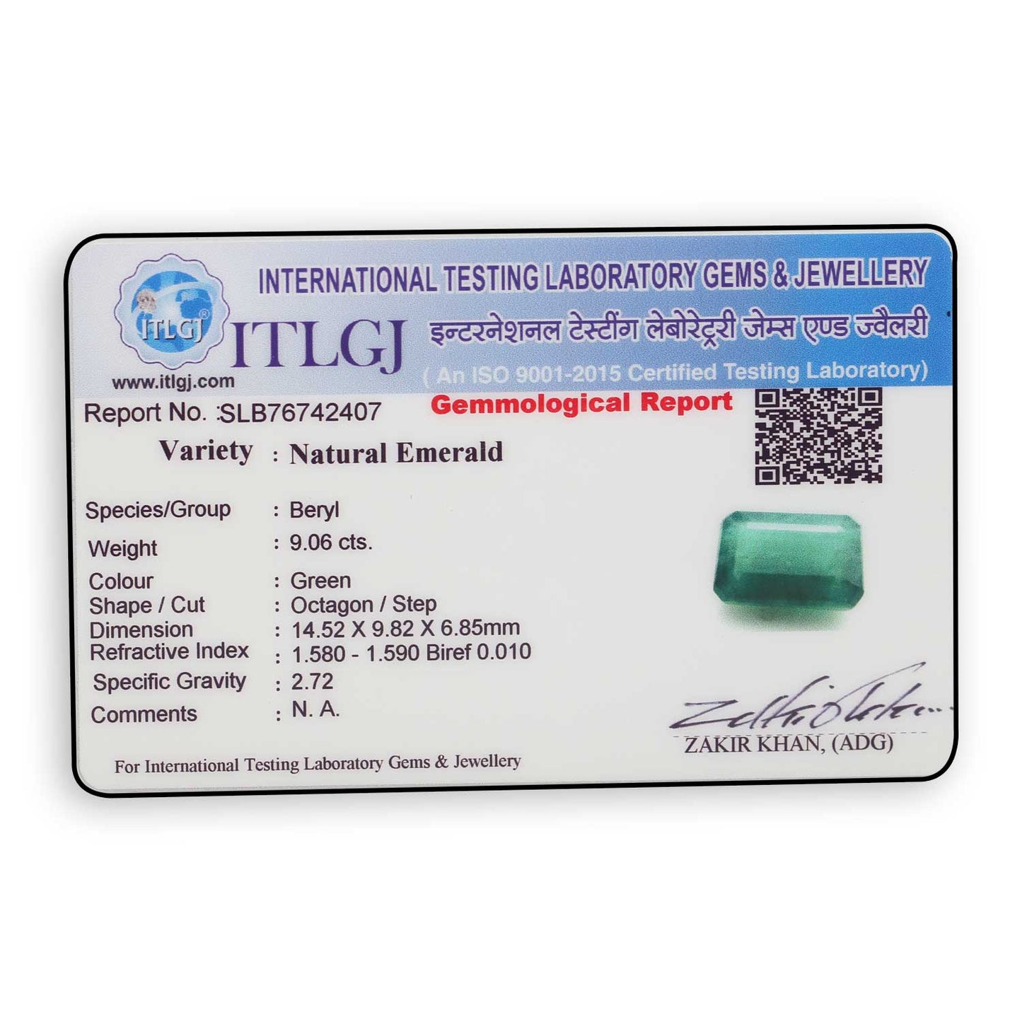 Brazil Emerald (Panna) - 9.06 Carat