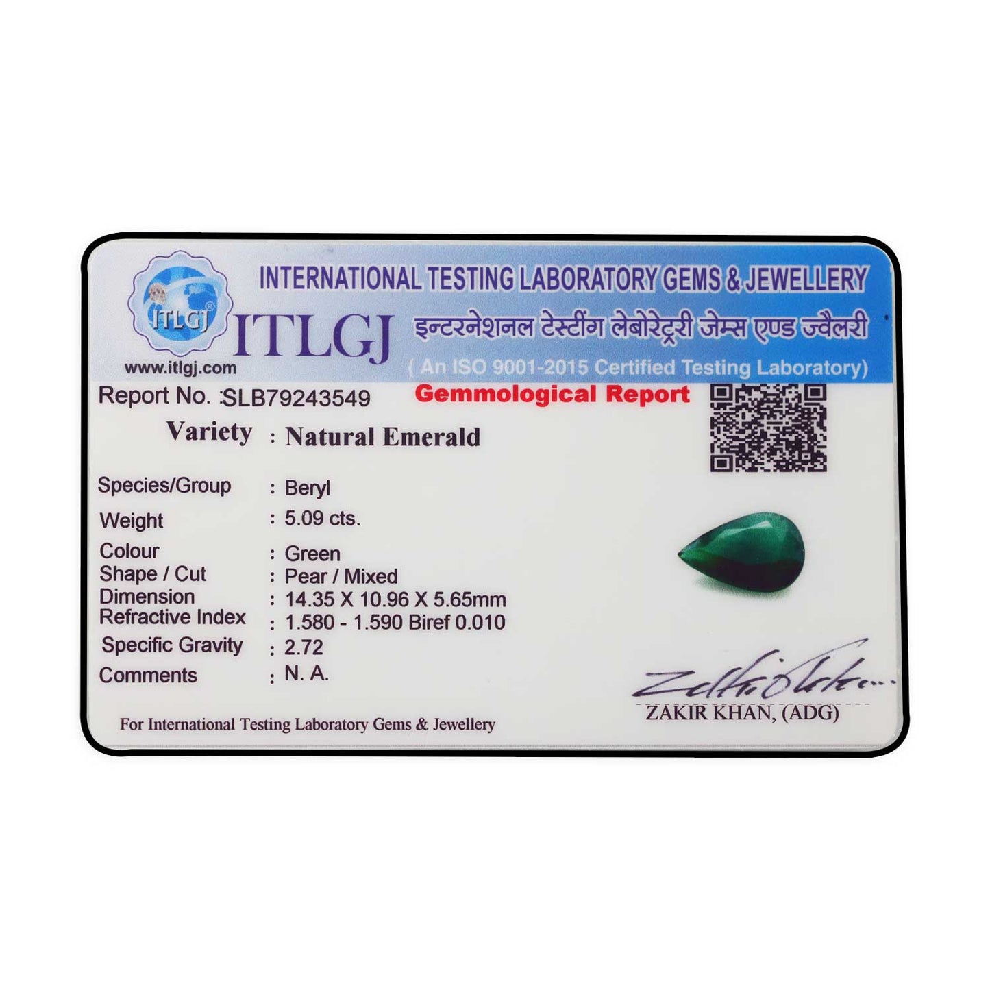 Zambian Emerald (Panna) - 5.09 Carat