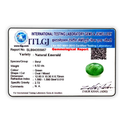 Brazil Emerald (Panna) - 6.52 Carat