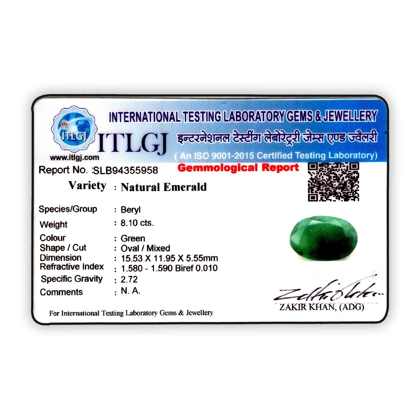 Brazil Emerald (Panna) - 8.1 Carat