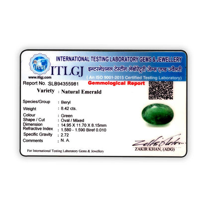 Zambian Emerald (Panna) - 8.42 Carat