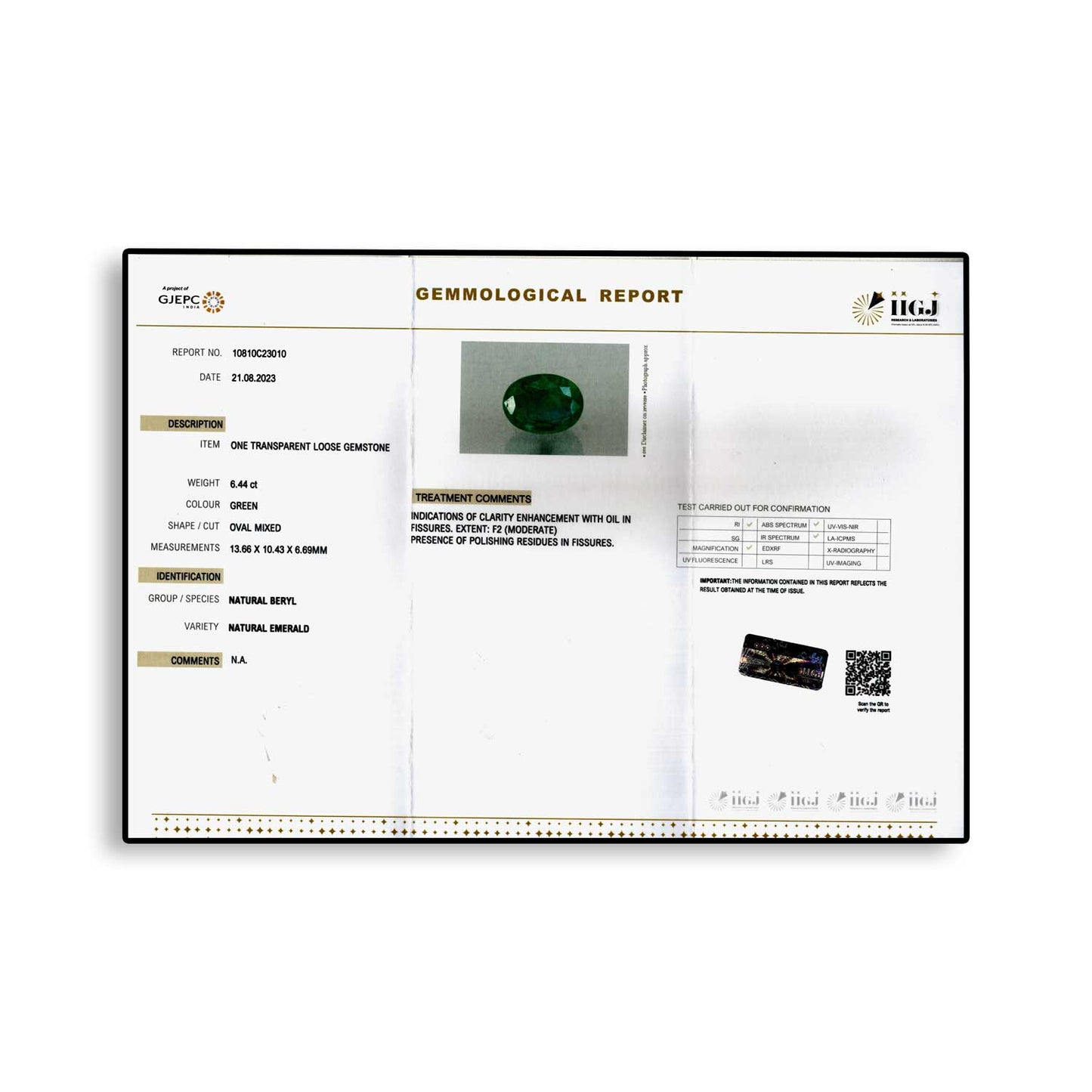 Zambian Emerald (Panna) - 6.44 Carat