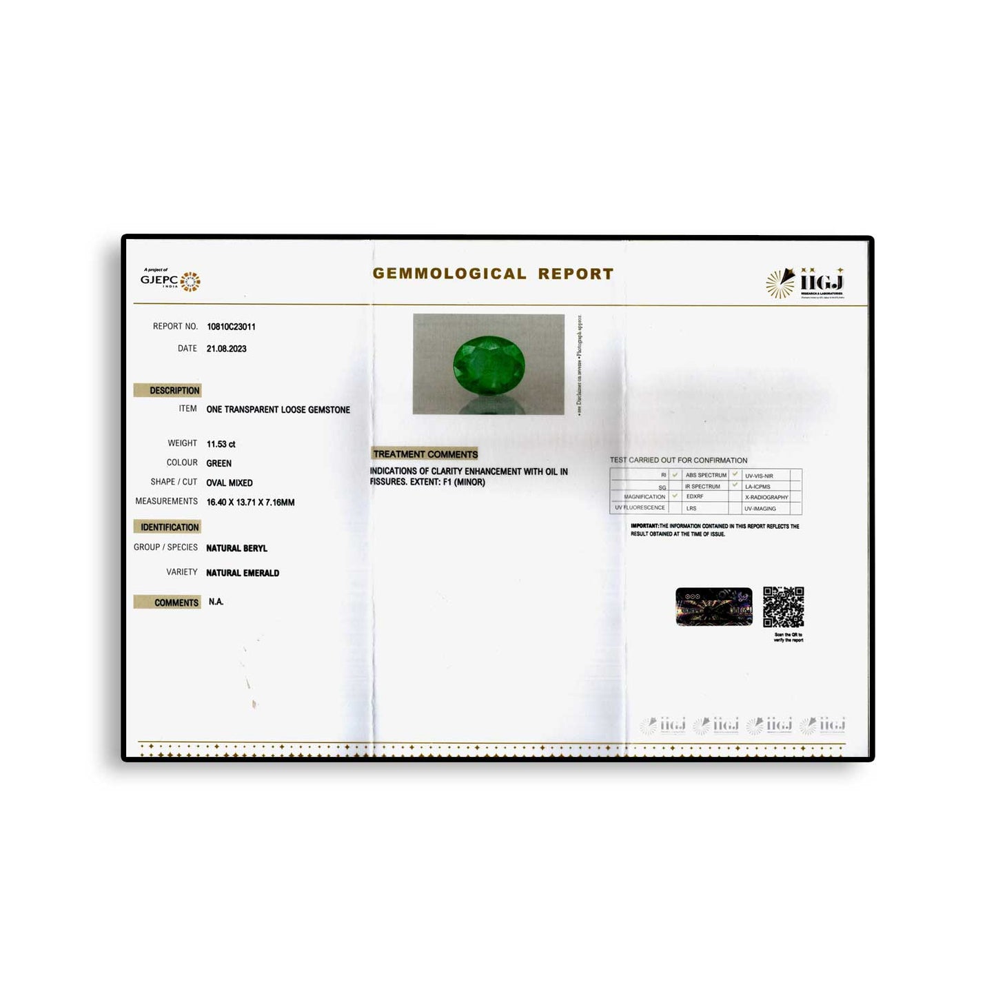 Zambian Emerald (Panna) - 11.53 Carat