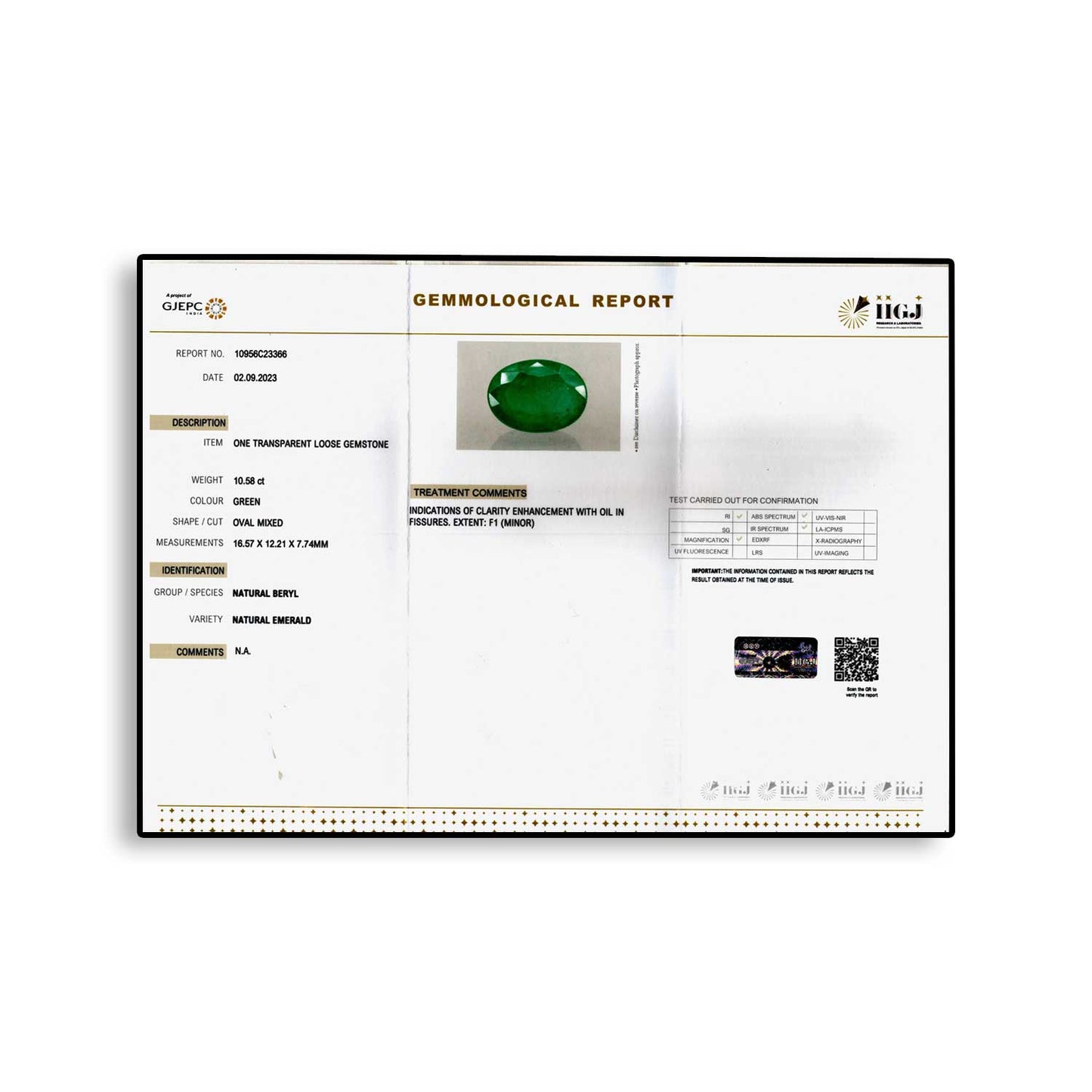 Zambian Emerald (Panna) - 10.58 Carat