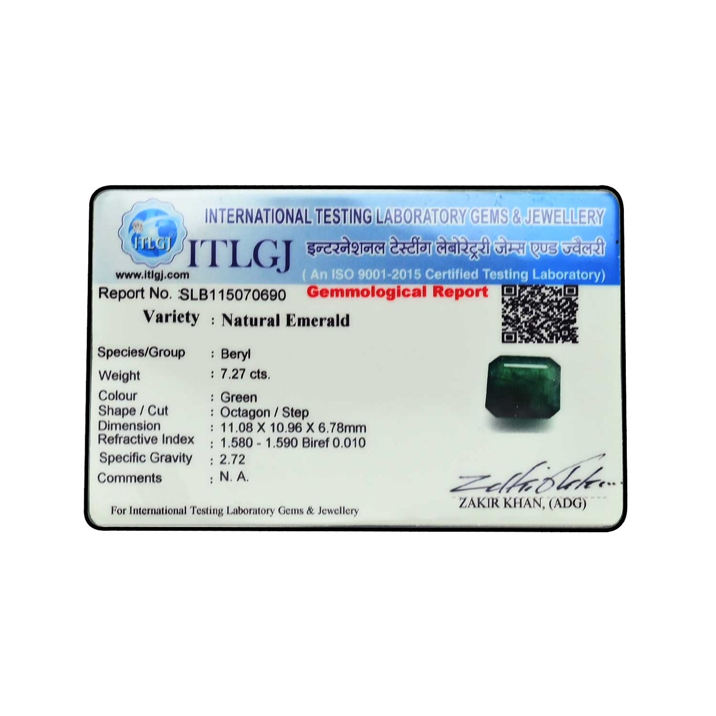 Zambian Emerald (Panna) - 7.27 Carat