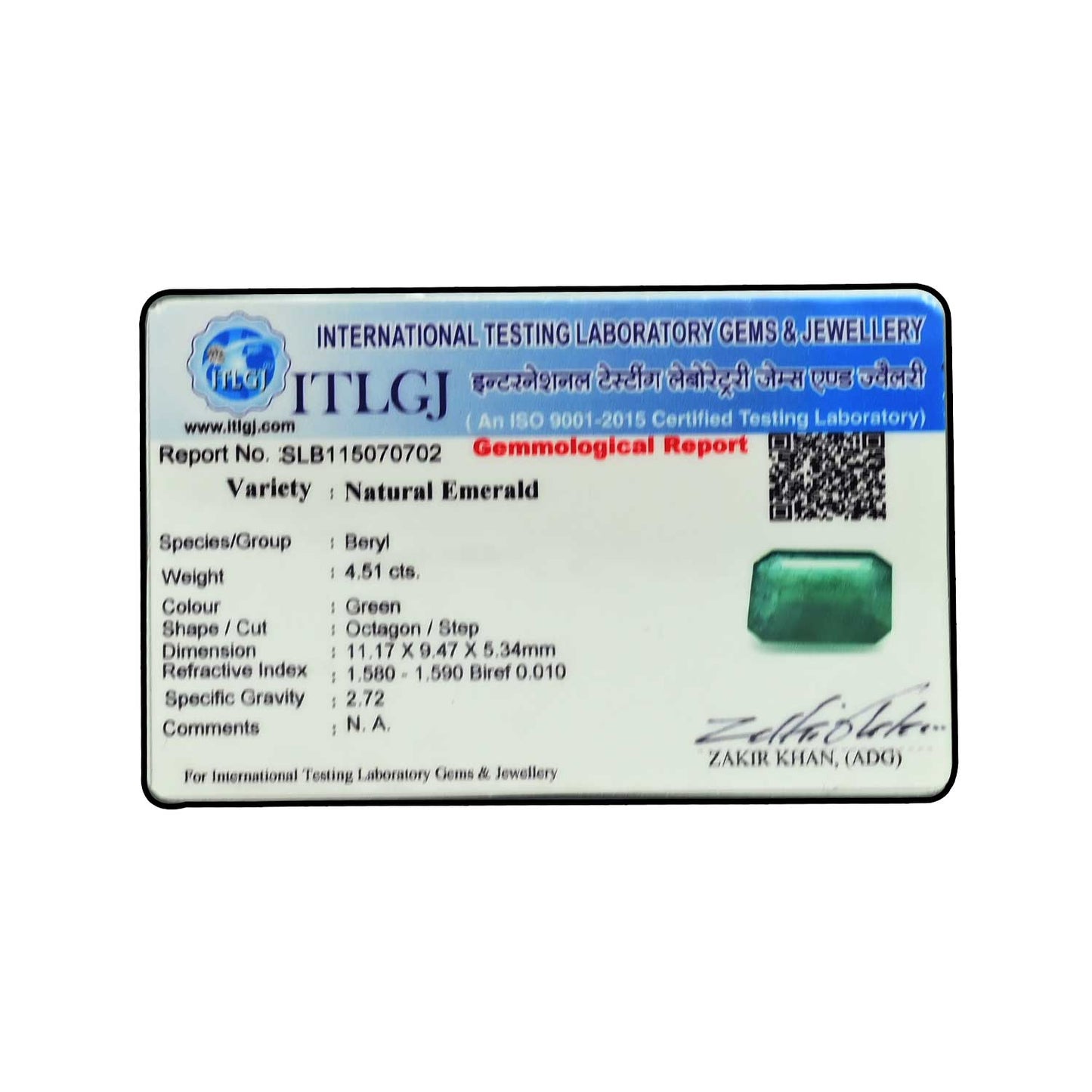 Zambian Emerald (Panna) - 4.51 Carat