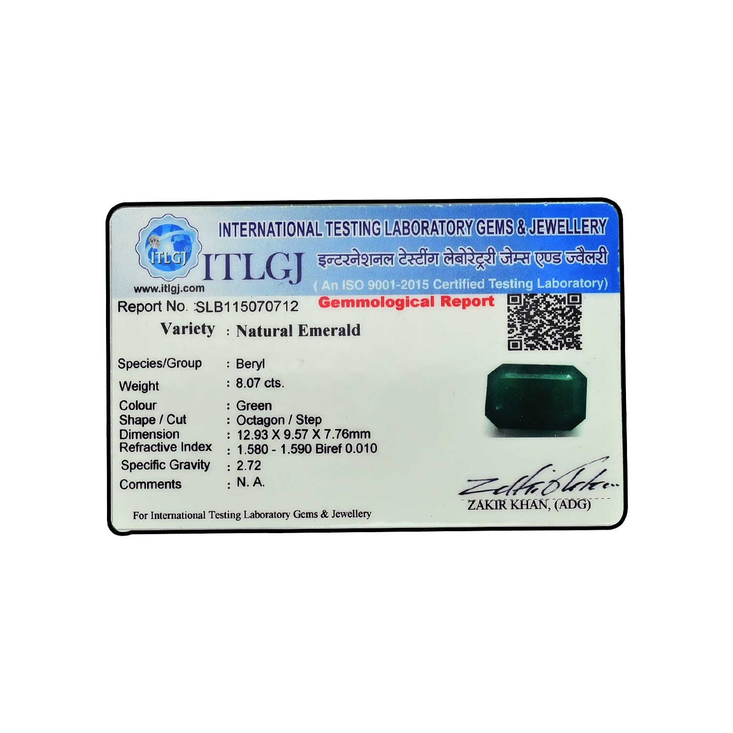 Zambian Emerald (Panna) - 8.07 Carat