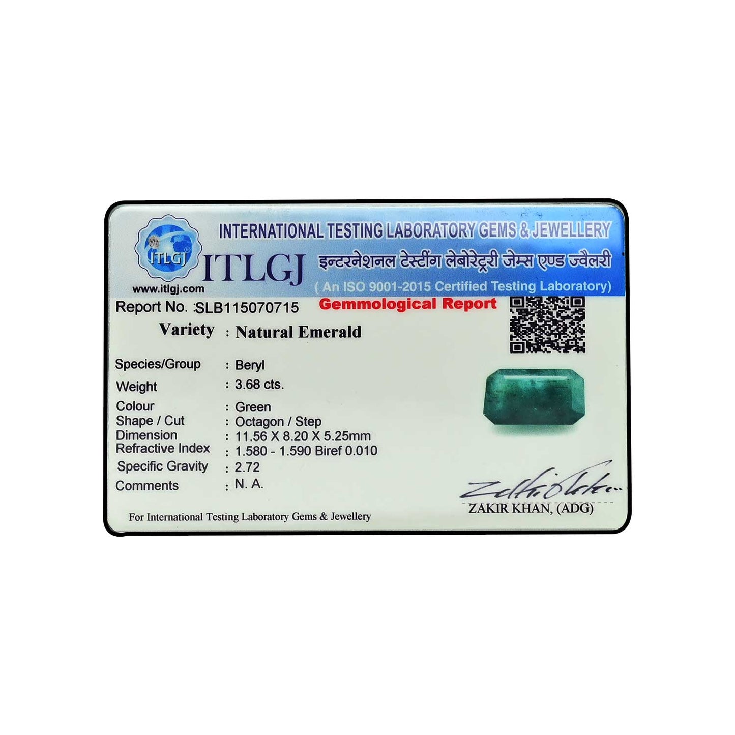 Zambian Emerald (Panna) - 3.68 Carat