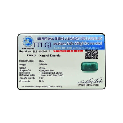 Zambian Emerald (Panna) - 3.68 Carat