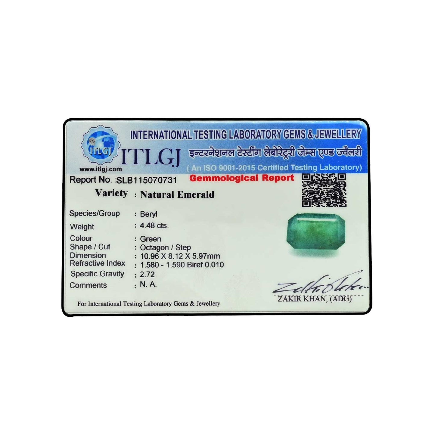 Zambian Emerald (Panna) - 4.48 Carat