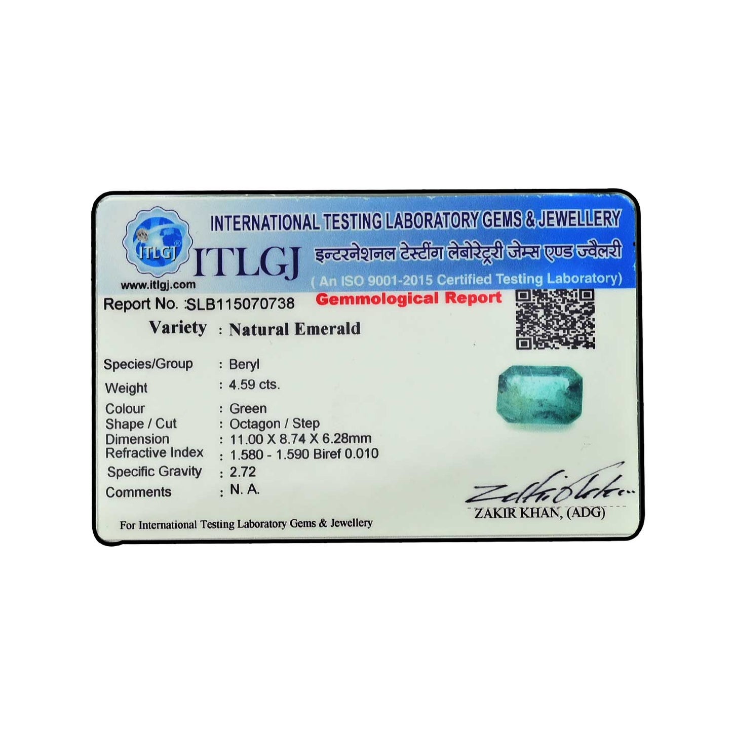 Zambian Emerald (Panna) - 4.59 Carat