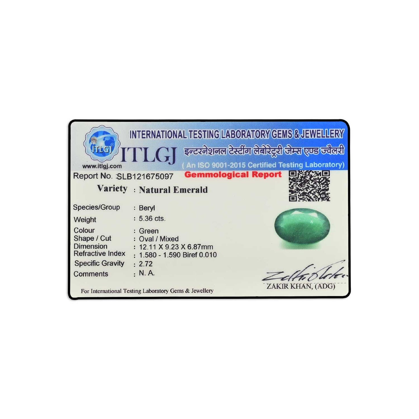 Zambian Emerald (Panna) - 5.36 Carat