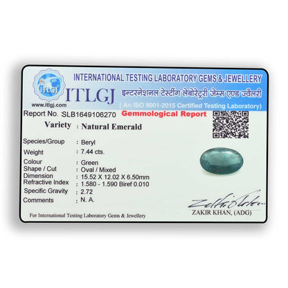 Zambian Emerald (Panna) Stone 7.44 Carat