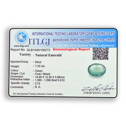 Zambian Emerald (Panna) Stone 7.35 Carat