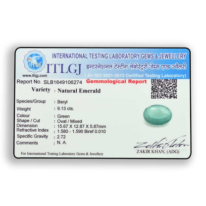 Zambian Emerald (Panna) Stone 9.13 Carat