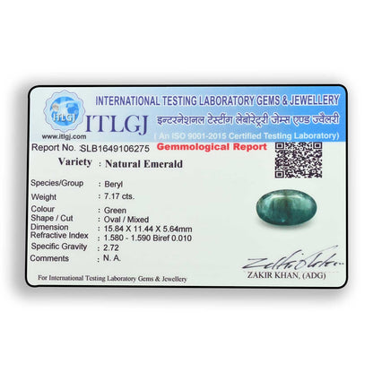 Zambian Emerald (Panna) Stone 7.17 Carat