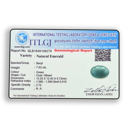 Zambian Emerald (Panna) Stone 7.63 Carat
