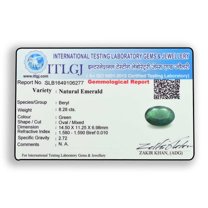 Zambian Emerald (Panna) Stone 8.28 Carat