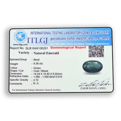Zambian Emerald (Panna) Stone 8.38 Carat