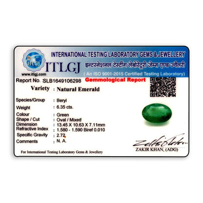 Zambian Emerald (Panna) Stone 6.35 Carat