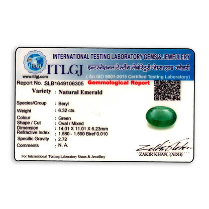 Zambian Emerald (Panna) Stone 6.32 Carat