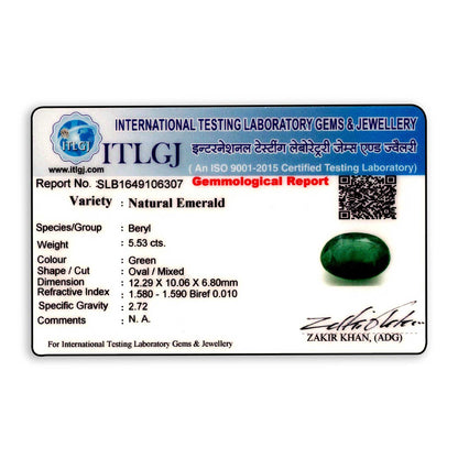 Zambian Emerald (Panna) Stone 5.53 Carat