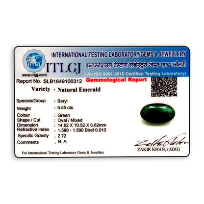 Zambian Emerald (Panna) Stone 6.55 Carat