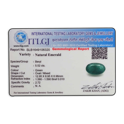 Zambian Emerald (Panna) Stone 5.52 Carat