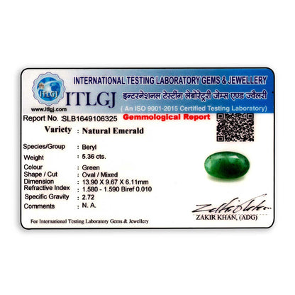 Zambian Emerald (Panna) Stone 5.36 Carat