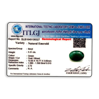 Zambian Emerald (Panna) Stone 5.31 Carat
