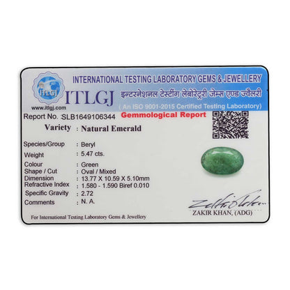 Zambian Emerald (Panna) Stone 5.47 Carat