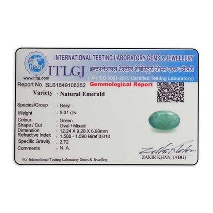 Zambian Emerald (Panna) Stone 5.31 Carat