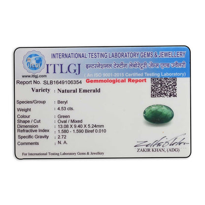 Zambian Emerald (Panna) Stone 4.53 Carat