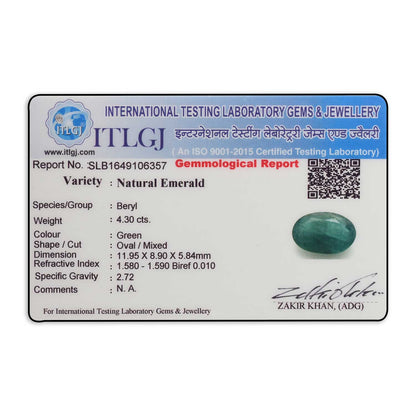 Zambian Emerald (Panna) Stone 4.3 Carat
