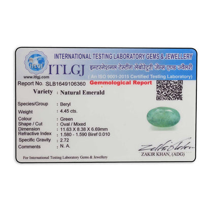 Zambian Emerald (Panna) Stone 4.45 Carat