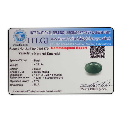 Zambian Emerald (Panna) Stone 4.24 Carat
