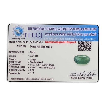 Zambian Emerald (Panna) Stone 3.81 Carat