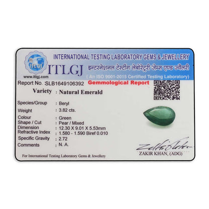 Zambian Emerald (Panna) Stone 3.82 Carat