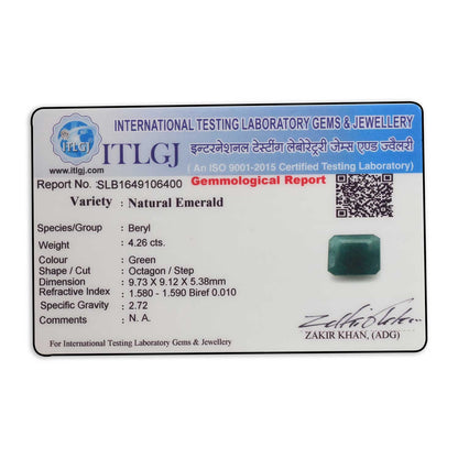 Zambian Emerald (Panna) Stone 4.26 Carat