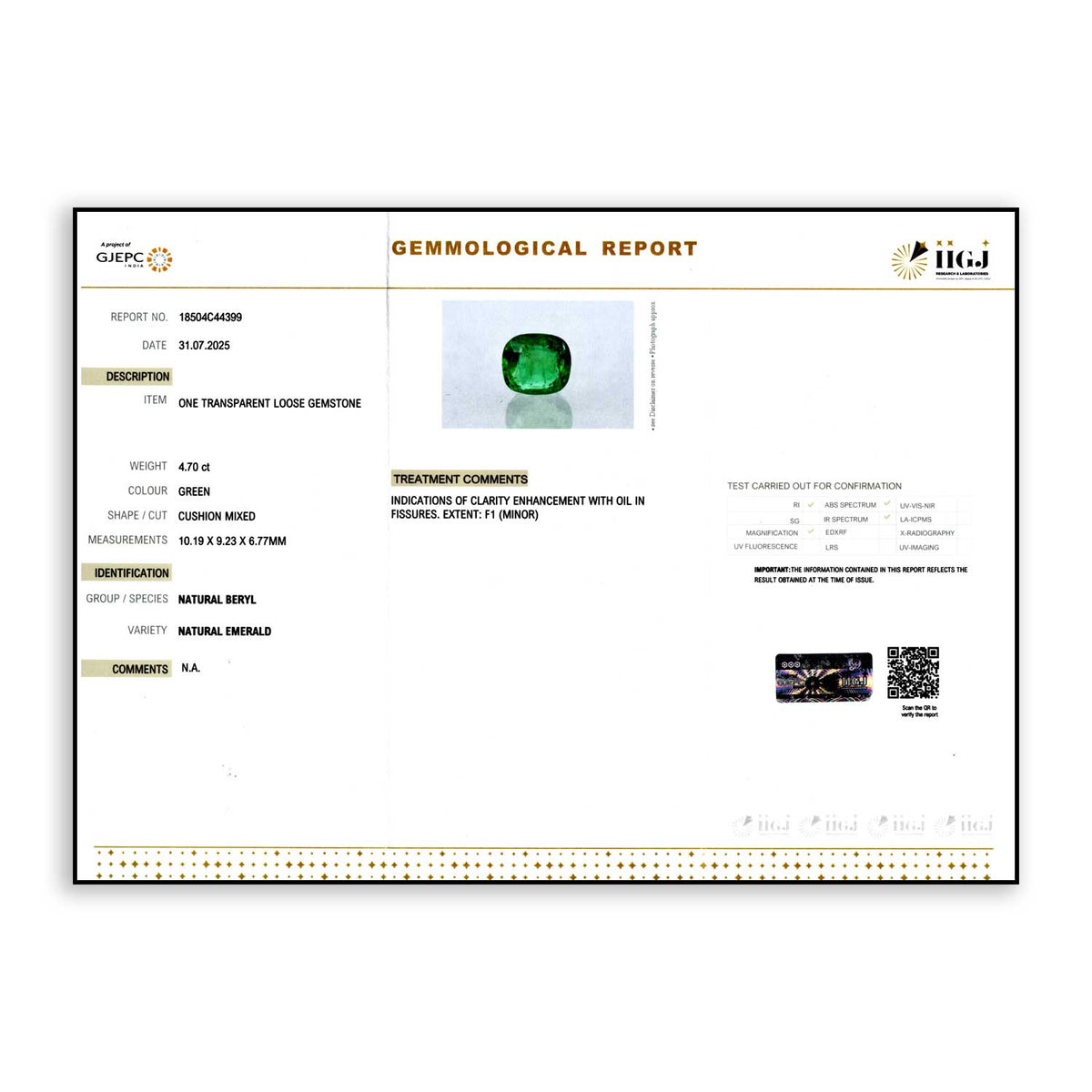 Zambian Emerald (Panna) 4.7 Carat