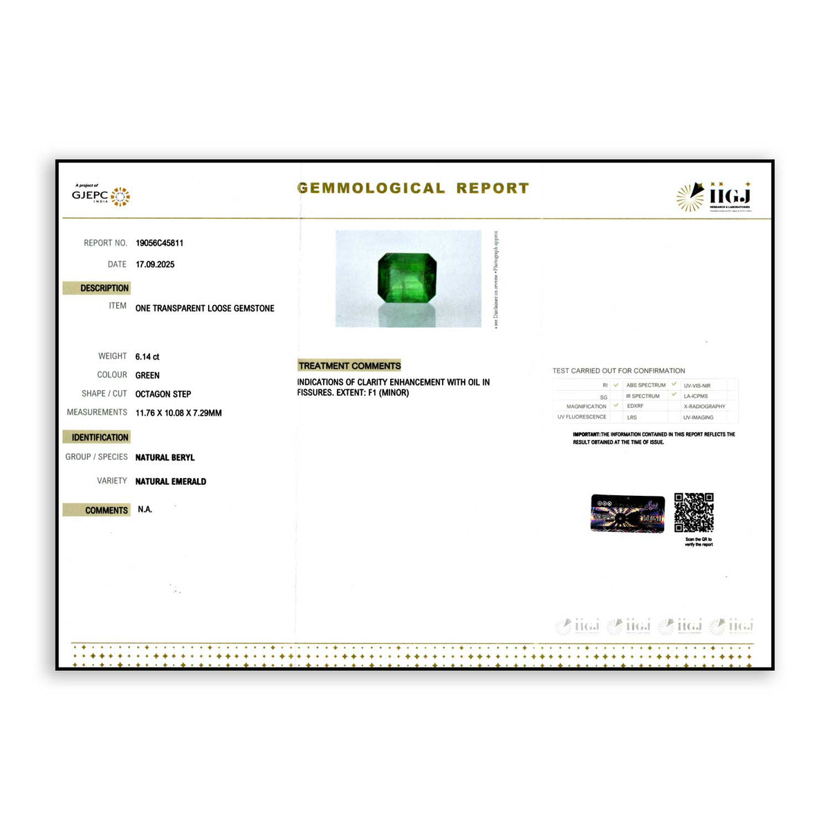 Zambian Emerald (Panna) 6.14 Carat