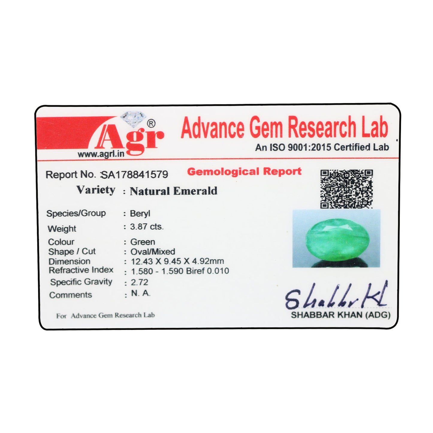 Zambian Emerald (Panna) - 3.87 Carat