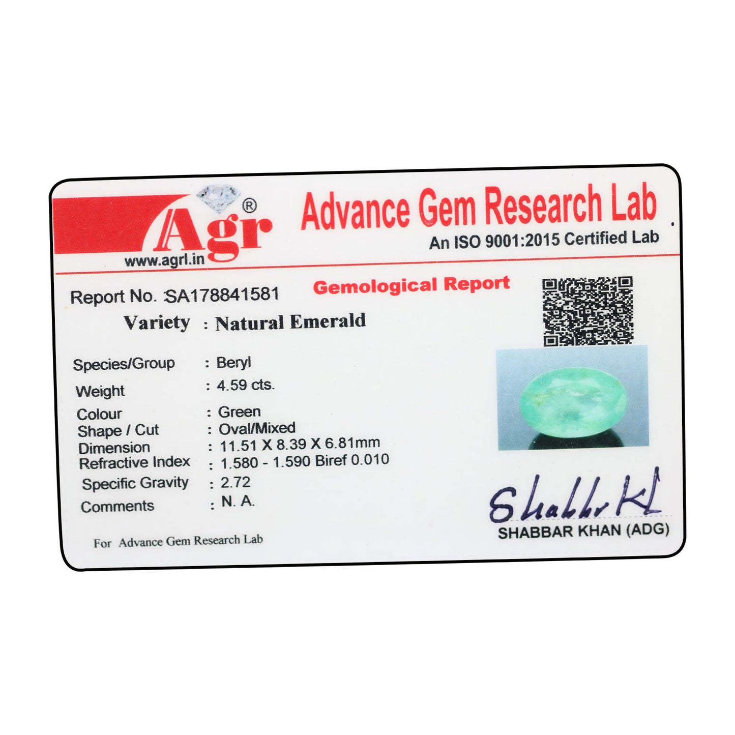Zambian Emerald (Panna) - 4.59 Carat